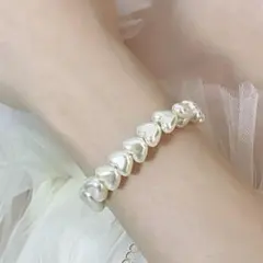 ハート パール ブレスレット シンプル 大人カワイイ ゴールド 545-2
