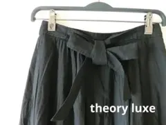 theory luxe セオリー リュクス フレアスカート リネン 黒
