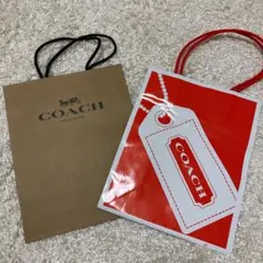 コーチ　coach ショップバック　紙袋　2点セット　赤　茶色