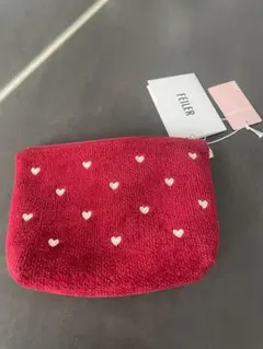 フェイラー　ラブラリーハート　舟形ポーチ　M ダークレッド　新品未使用