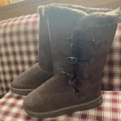 値下げ　新品　ブラウンファー付きロングブーツ