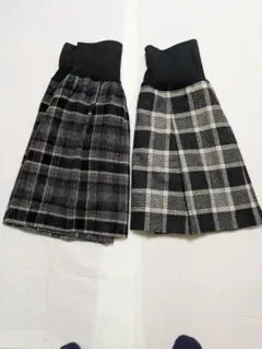 ブラック系チェック プリーツスカート