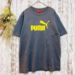 プーマ　PUMA 半袖Tシャツ(L)ダークグレー　ロゴメンズトップスa1473m
