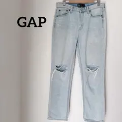 GAP ギャップ ボーイフレンドデニム 0/25 ライトブルー ダメージジーンズのサムネイル