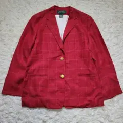 ローレンラルフローレン 麻100 テーラードジャケット XL 金ボタン USA製