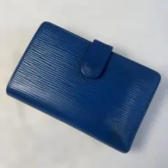 美品 ルイヴィトン エピ 二折り財布 ブルー がま口 コインケース付き