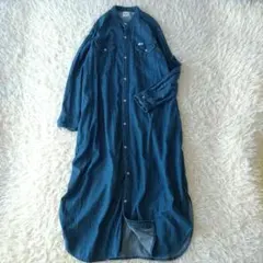 Lee×BEAMS デニムシャツワンピース バンドカラー Mサイズ 羽織り