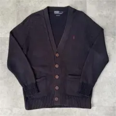 90s~ ポロバイラルフローレン カーディガン ニット フェード ワンポイント