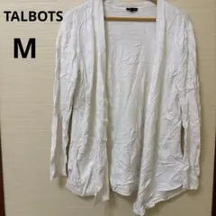 TALBOTS（M）ホワイト ストライプカーディガン