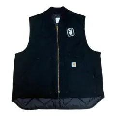 70s playboy ワッペン　USA製 carhartt ベスト　Lサイズ