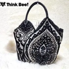未使用】ThinkBee！刺繍 スパンコールハンドバッグ おしゃれ 軽量