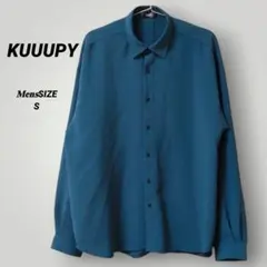 美品【KUUUPY】ブルー系 前後ボタン付 ユルダボ プルオーバー ブラウス S