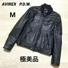 【美品】AVIREX P.D.W. レザージャケット 3点ダブルジッパー M 美品】AVIREX P.D.W. レザージャケット 3点ダブルジッパー M