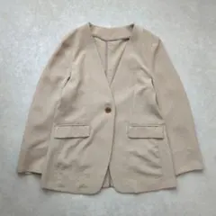 VIS 　ビス【洗える・接触冷感】美easyノーカラーVネックジャケット　S