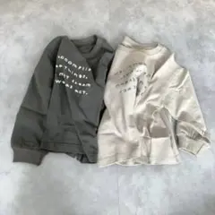 ロゴロンT カットソー　韓国子供服　新品未使用　100cm ロンT グレー