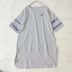 フィラ 半袖Tシャツ メッシュ切替え ロング丈 チュニックワンピース ゆったりのサムネイル