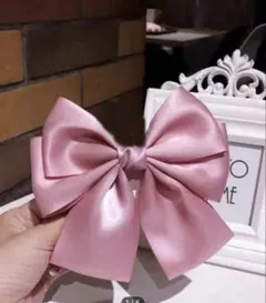 リボンバレッタ ピンク