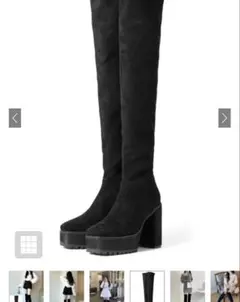 GRL チャンキーヒールニーハイブーツ[gd1174] 24.0cm