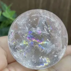 ②爆虹 神の指紋 水晶 ミニスフィア 4個セット 天然石 インテリア置物