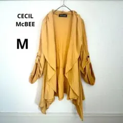 CECIL McBEE セシルマクビー フリル 長袖 カーディガン 黄色 春 M