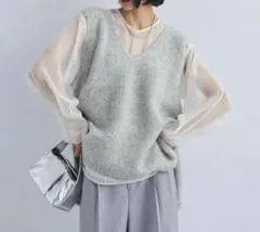 【ユナイテッドアローズ】ニットベスト　グレー　アルパカ