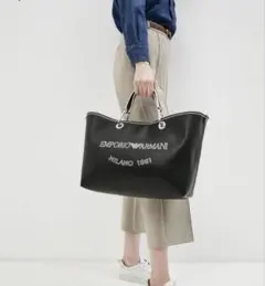 EMPORIO ARMANI ブラック トートバッグ