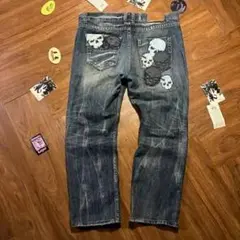 キムタク着用】VIXEN GIRL刺繍 スリムストレートデニムパンツ 31
