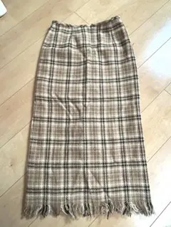 GREEN LABEL RELAXING チェック柄ロングスカート 38