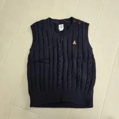 baby GAP ネイビー ケーブルニット ベスト 18-24ヶ月 90cm