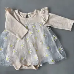 ELMO 花柄刺繍ロンパース 66サイズ