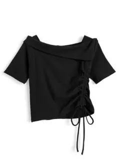 GRL オフショルドロストテレコトップス