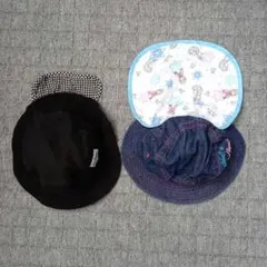 アナと雪の女王 バケットハット 黒色ハット2点セット