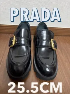 PRADA ブラッシュドレザー ローファー ブラック 2DE131 サイズ7.5 PRADA ブラッシュドレザー ローファー ブラック 2DE131 サイズ7.5