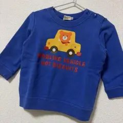 ミキハウスホットビスケッツ 車とビーンズくんデザインのトレーナー