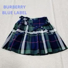バーバリーブルーレーベル チェック柄 スカート　グリーン　Ｍサイズ