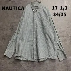 ノーティカ 長袖シャツ チェック柄 CLASSIC FIT グリーン【6183】