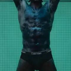 カルバンクライン　メンズビキニ　M(S) 黒　ナイロンストレッチ　ビキニブリーフ