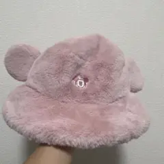 ディズニー　ファンキャップ　バケハ　もこもこピンク
