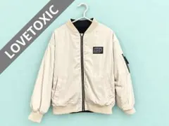 LOVETOXIC リバーシブル ボンバージャケット ベージュ ブラック