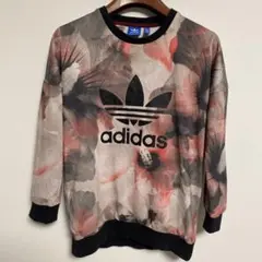 adidas アディダス 花柄ミニ裏毛トレーナー M ユニセックス