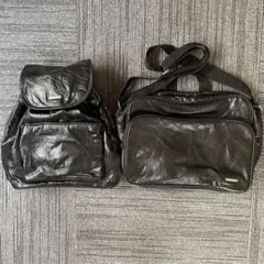 黒のレザー風ショルダーバッグ&リュック
