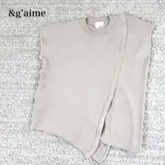 アンジェム アシンメトリーリブニット フレンチスリーブ ラップ風 カジュアルのサムネイル