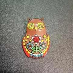 フクロウ ブローチ