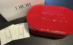 【新品未使用】DIOR ノベルティレッド ポーチ（ショップ袋）&美容液サンプル