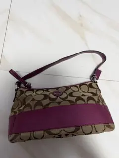 COACH シグネチャー ハンドバッグ パープル