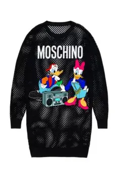 H&M MOSCHINO ディズニー メッシュニットワンピース ブラック S