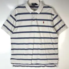 ラルフローレンPOLORalphLauren半袖ポロシャツボーダーポニーロゴ刺繍