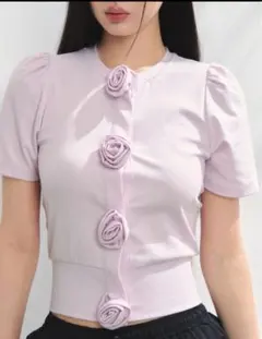 treat ürself rose flower motif cardiganのサムネイル