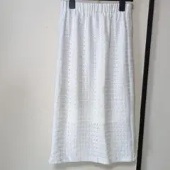 GU ホワイト チェック柄 タイトスカート