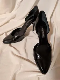 即発送☆美品☆sergio rossi ブラックパンプス 22cm